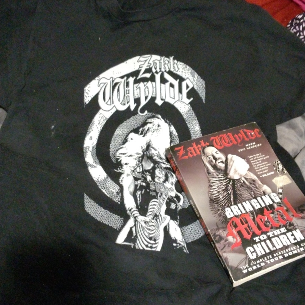 Zakk Wylde  black t-shirt with Zakk Wylde's "Bringing Metal to the children!"
